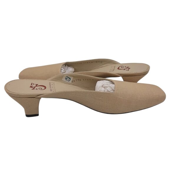 Sara Navarro Beige Linen Slide Mules SZ 37.5 - Picture 6 of 12